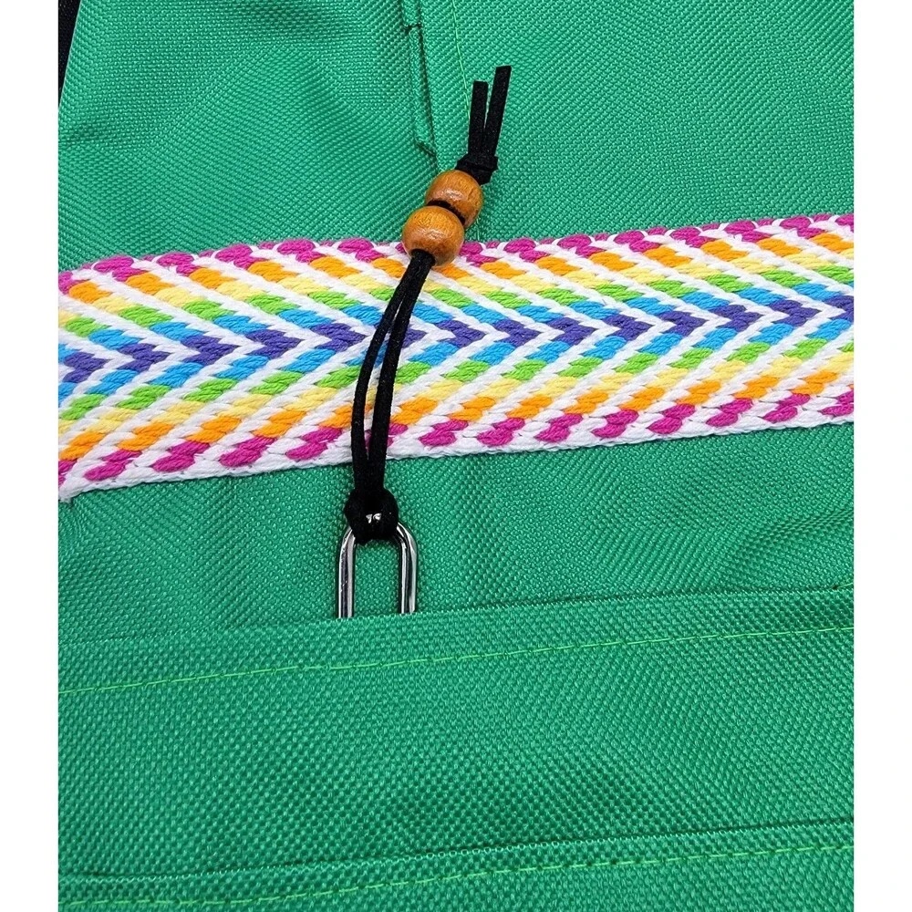 Green Canvas Backpack Roll Top Crossbody Tote Laptop Bag Custom Made